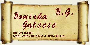 Momirka Galečić vizit kartica